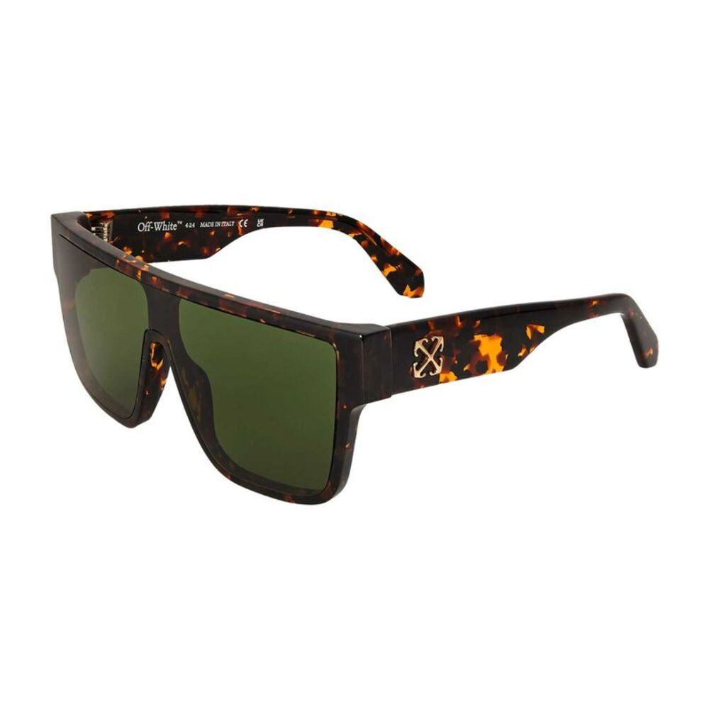 Off-White Womens/Ladies Square Tortoise Shell Sunglasses / Havana/Green